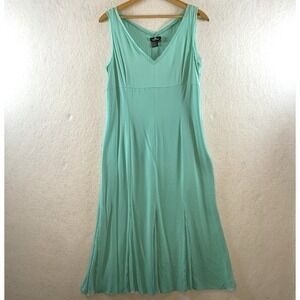 Womens Silk Chiffon Maxi Dress Sz 8 Aqua Feminine Romantic Flowy Resort Coastal